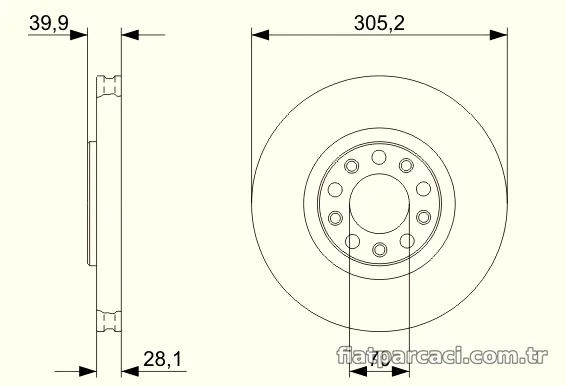BOSCH 0986479293 Fren Disk Ayna - BOSCH - 0986479293