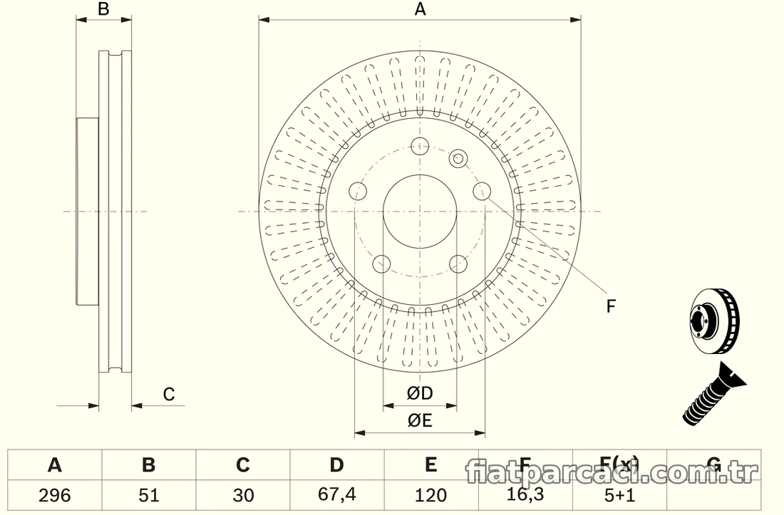 BOSCH 0986479543 Fren Disk Ayna - BOSCH - 0986479543