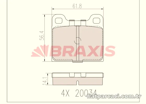 BRAXIS AB0603 Fren Disk Balata - BRAXIS - AB0603