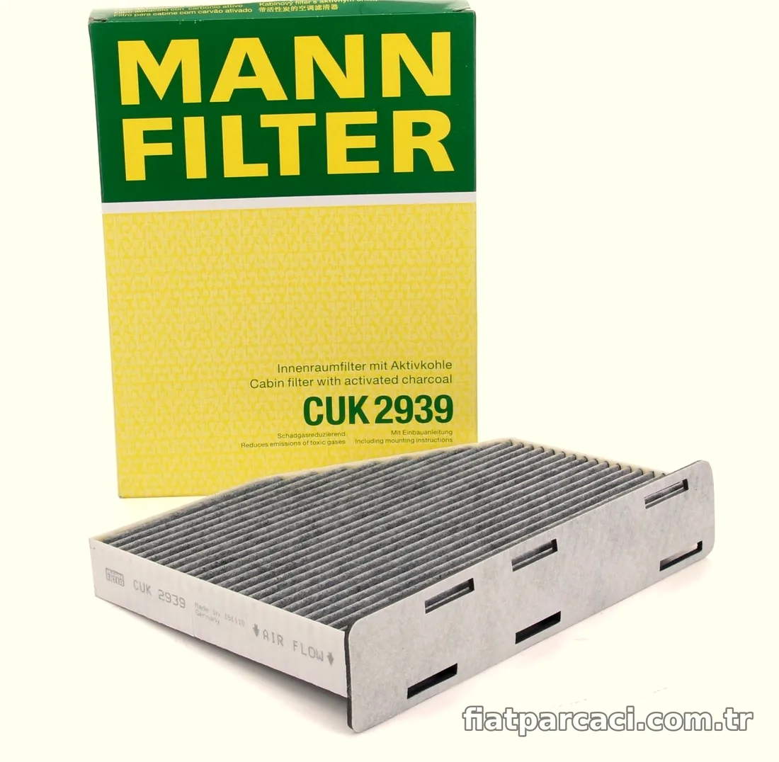 MANN CUK2939 | Seat Leon 2006-2013 Model Arası Polen Filtresi Aktif Karbonlu; Golf 5-6/Jetta/Passat/Tiguan/Caddy/A3/Q3 u
