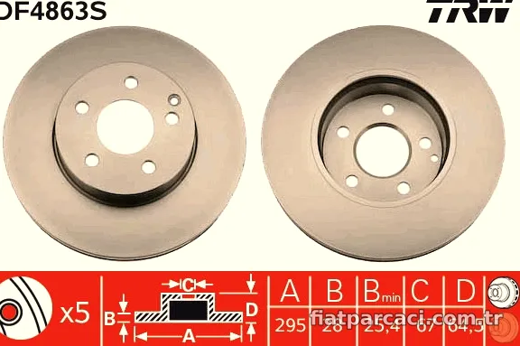 TRW DF4863S Fren Disk Ayna - TRW - DF4863S