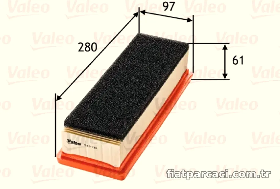 HAVA FILTRESI FIAT GRANDE PUNTO 1.2, 500 1.2 - Valeo - VALEO 585181