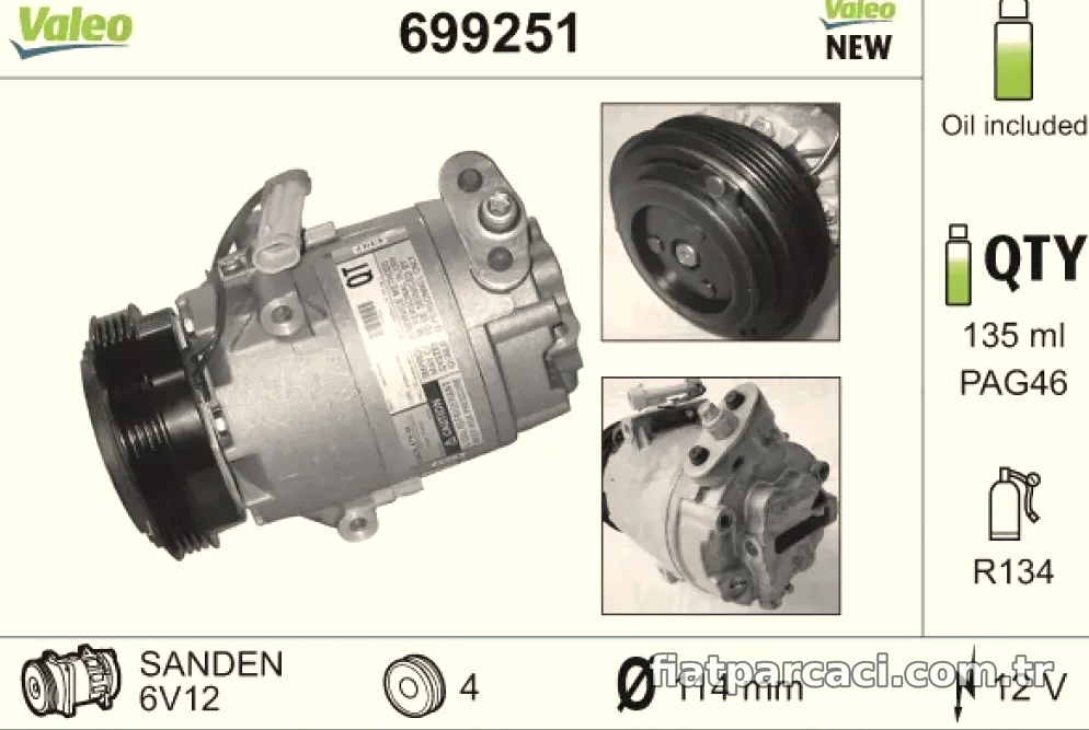 KLIMA KOMPRESORU ASTRA G - Valeo - VALEO 699251