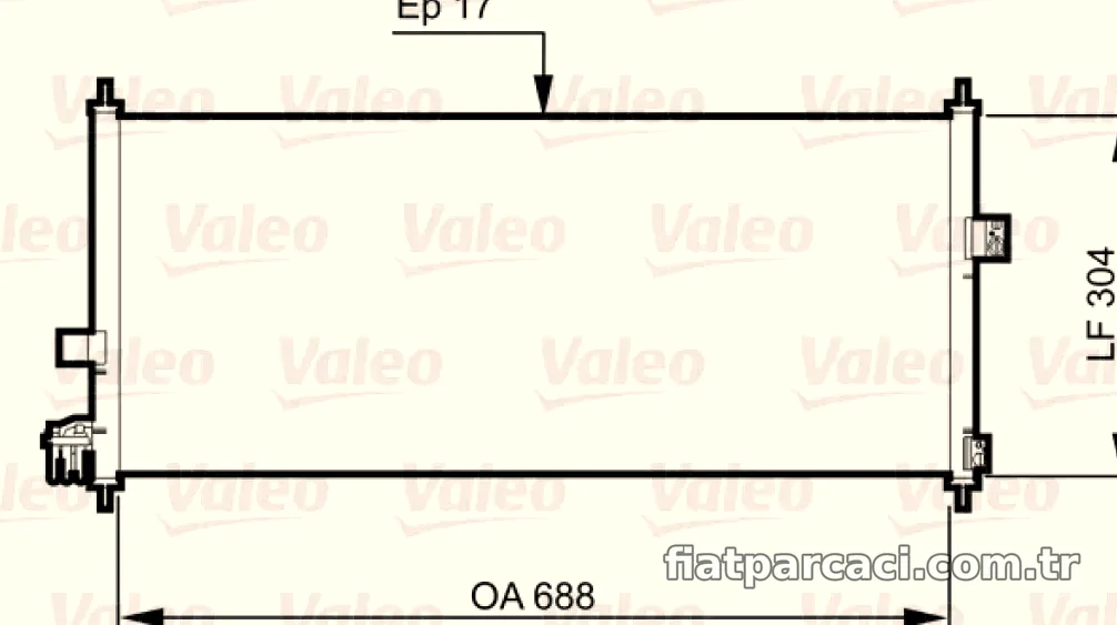 KLIMA RADYATORU ALMERA II 00> PRIMERA II P12 02> (688×304×17) - Valeo - VALEO 814328