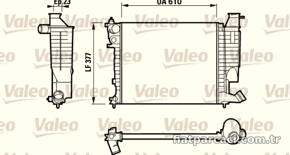 MOTOR SU RADYATORU (SEGMANLI) P306 XSARA 93 97 1,8 1,6I KLIMALI OLCU: (377,5*610*23) / (1351Z3 ALINIZ) - Valeo - VALEO 7