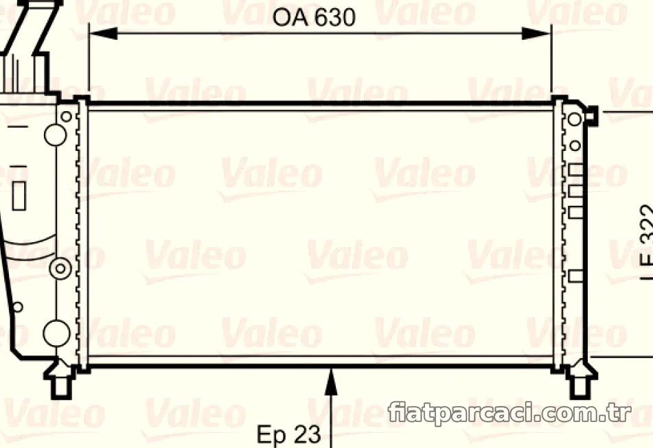 RADYATOR FIAT PUNTO L, YPSILON 1,2 16V - Valeo - VALEO 734221