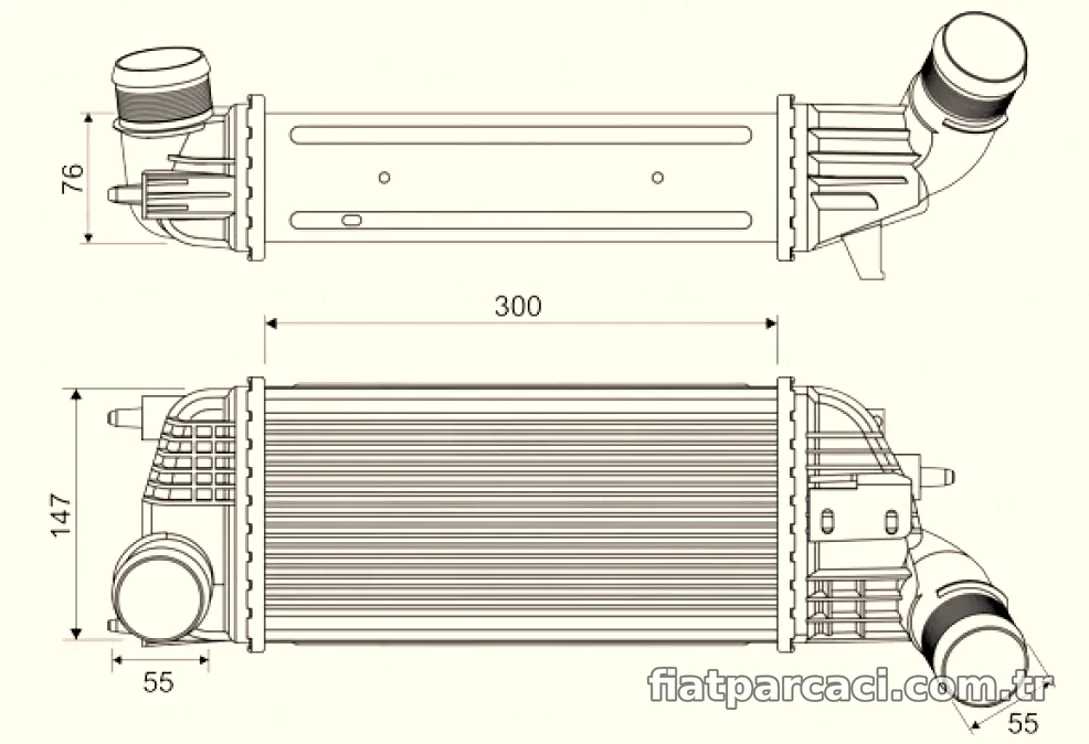TURBO SOGUTUCU RADYATOR (INTERCOLL) P508 P407 C5 III DW10CTED4 (2,0 16V) OLCU: (299×155) - Valeo - VALEO 818620