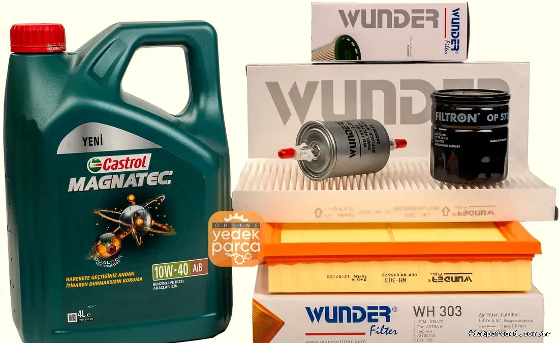 Opel Astra G 1.4 -1.6 Bakım Seti (Polen Uzun Delphi Tipi) CASTROL 10W-40 (4LT) Motor Yağlı 1998-2006 - WUNDER - FLT.OP57