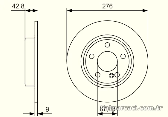 BOSCH 0986479A03 Fren Disk Ayna - BOSCH - 0986479A03