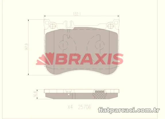 BRAXIS AA0765 Fren Disk Balata - BRAXIS - AA0765