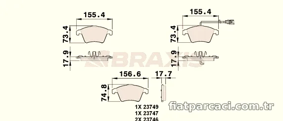 BRAXIS AB0148 Fren Disk Balata - BRAXIS - AB0148