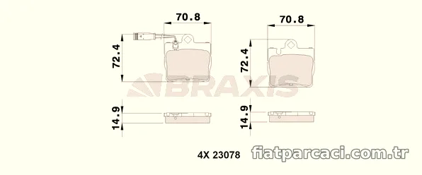 BRAXIS AB0361 Fren Disk Balata - BRAXIS - AB0361