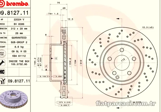 BREMBO 09812711 Fren Disk Ayna - BREMBO - 09812711