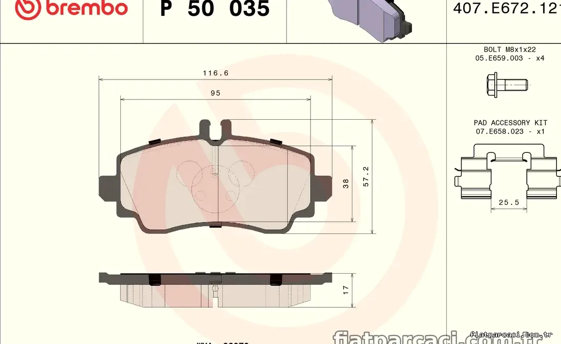 BREMBO P50035 Fren Disk Balata - BREMBO - P50035