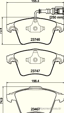 HELLA PAGID 8DB355011171 Fren Disk Balata - HELLA PAGID - 8DB355011171