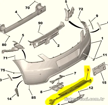 ORJINAL Arka Tampon Kaplama 7410LQ